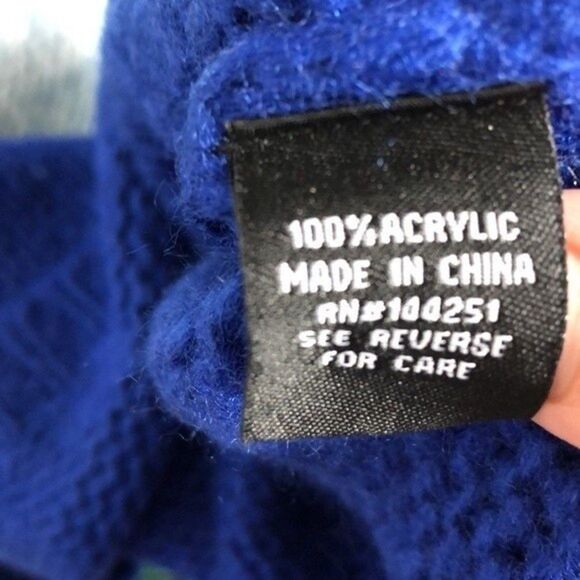 Moon & Madison Split Cowl-Neck Blue&White Stripe Sweater New Condition Medium - Picture 5 of 5